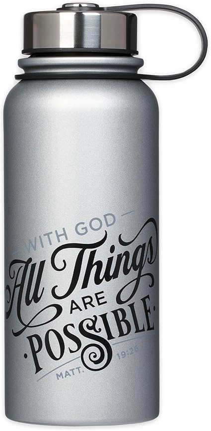 Christian Art Gifts Large Stainless Steel Double Wall Vacuum Sealed Insulated Water Bottle for Women and Men