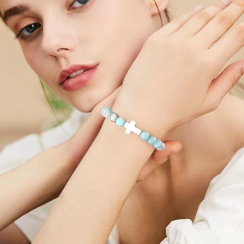 VIBILIA Cross Beaded Bracelets for Women Multiple Colors