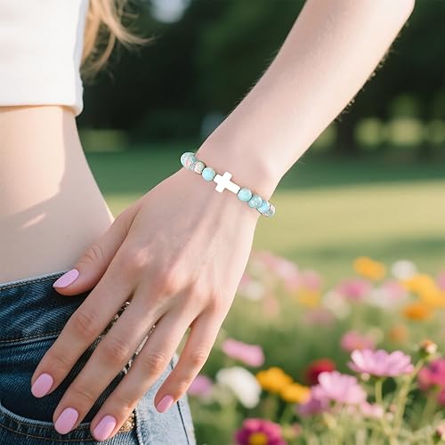 VIBILIA Cross Beaded Bracelets for Women Multiple Colors