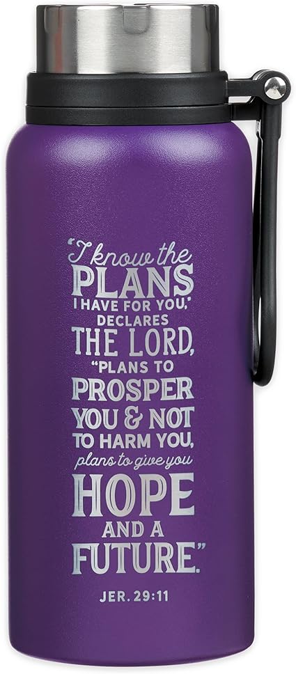 Christian Art Gifts Large Stainless Steel Double Wall Vacuum Sealed Insulated Water Bottle for Women and Men