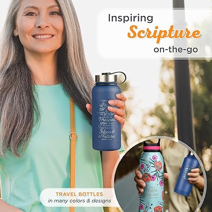 Christian Art Gifts Large Stainless Steel Double Wall Vacuum Sealed Insulated Water Bottle for Women and Men