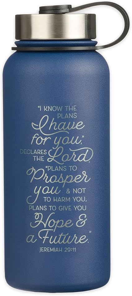 Christian Art Gifts Large Stainless Steel Double Wall Vacuum Sealed Insulated Water Bottle for Women and Men